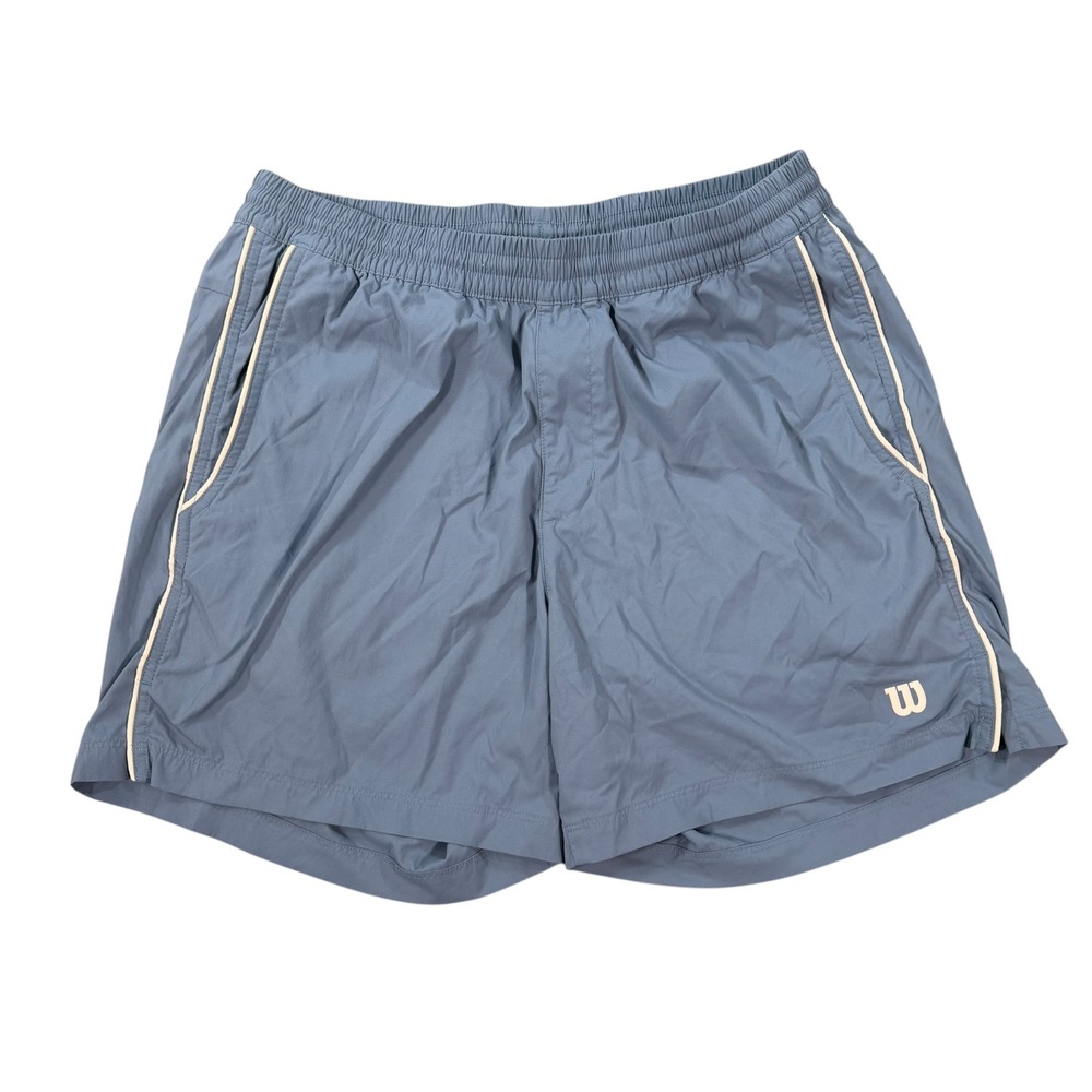 Wilson Mens Heritage Tennis Volley Blue Athletic Shorts Size M